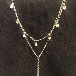 Two tier silver necklace